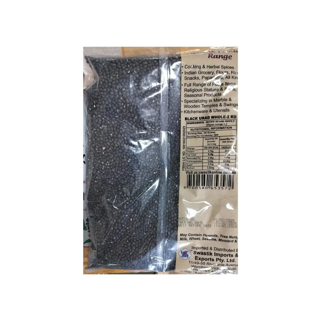 Swastik Black Urid Whole - 2KG
